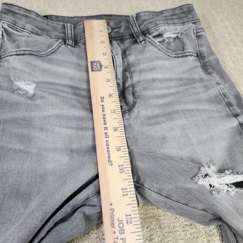 American Eagle Jeans Women 6 Short Super Hi Rise Jegging Stretch Distressed Gray